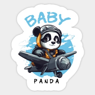 Panda Driving a Plane Sticker